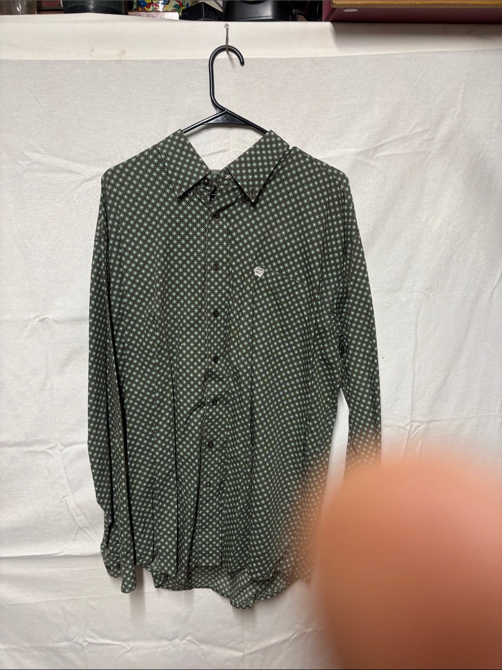 Cinch Men's Olive Green Patterned Button-Up Shirt Jacket